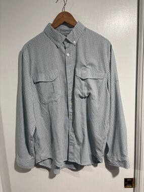 Men's Classic Micro-Check Button-Down Shirt - White & Gray